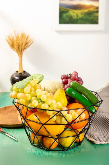 خرید پستی  سبد میوه خوری فلزی فانتزی((سیاه))