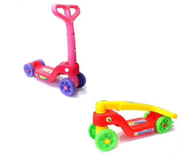 خرید اسکوتر چهار چرخ پلاستیکی مقاوم رنگی کودکانه