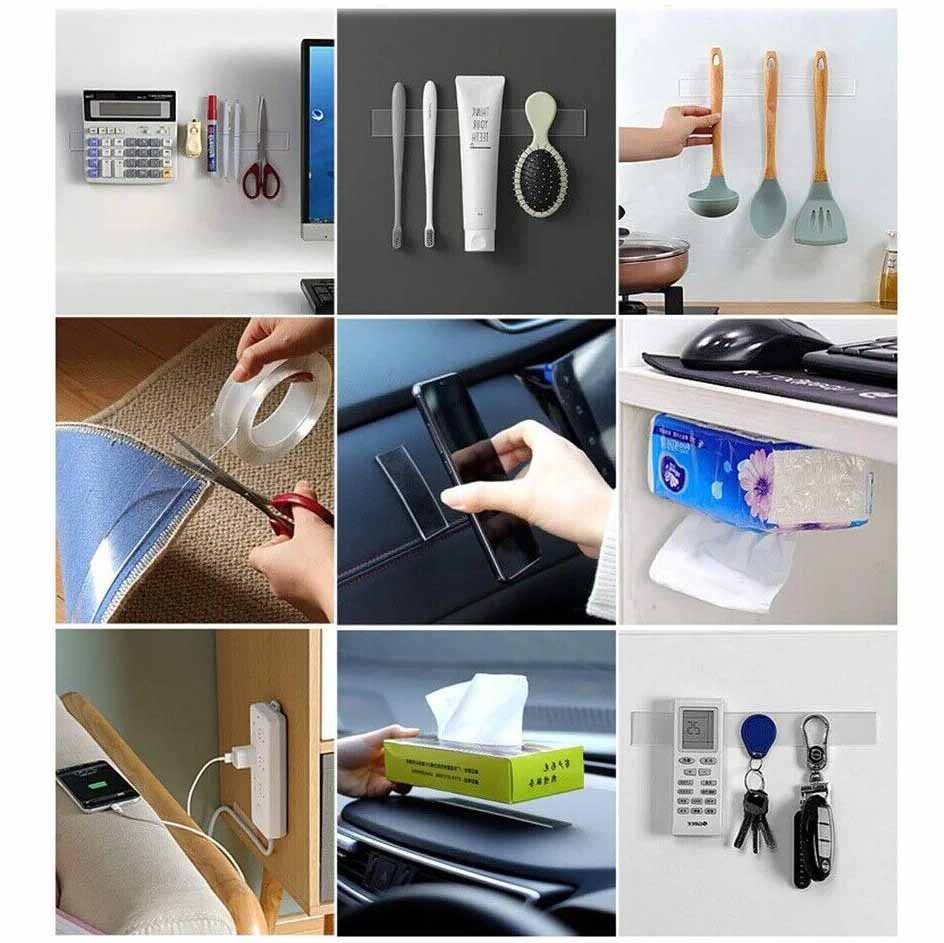 چسب دو طرفه بی رنگ شیشه ای قوی